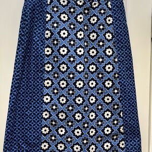 Boden Richmond pencil skirt Blue and Black Floral and geometric design